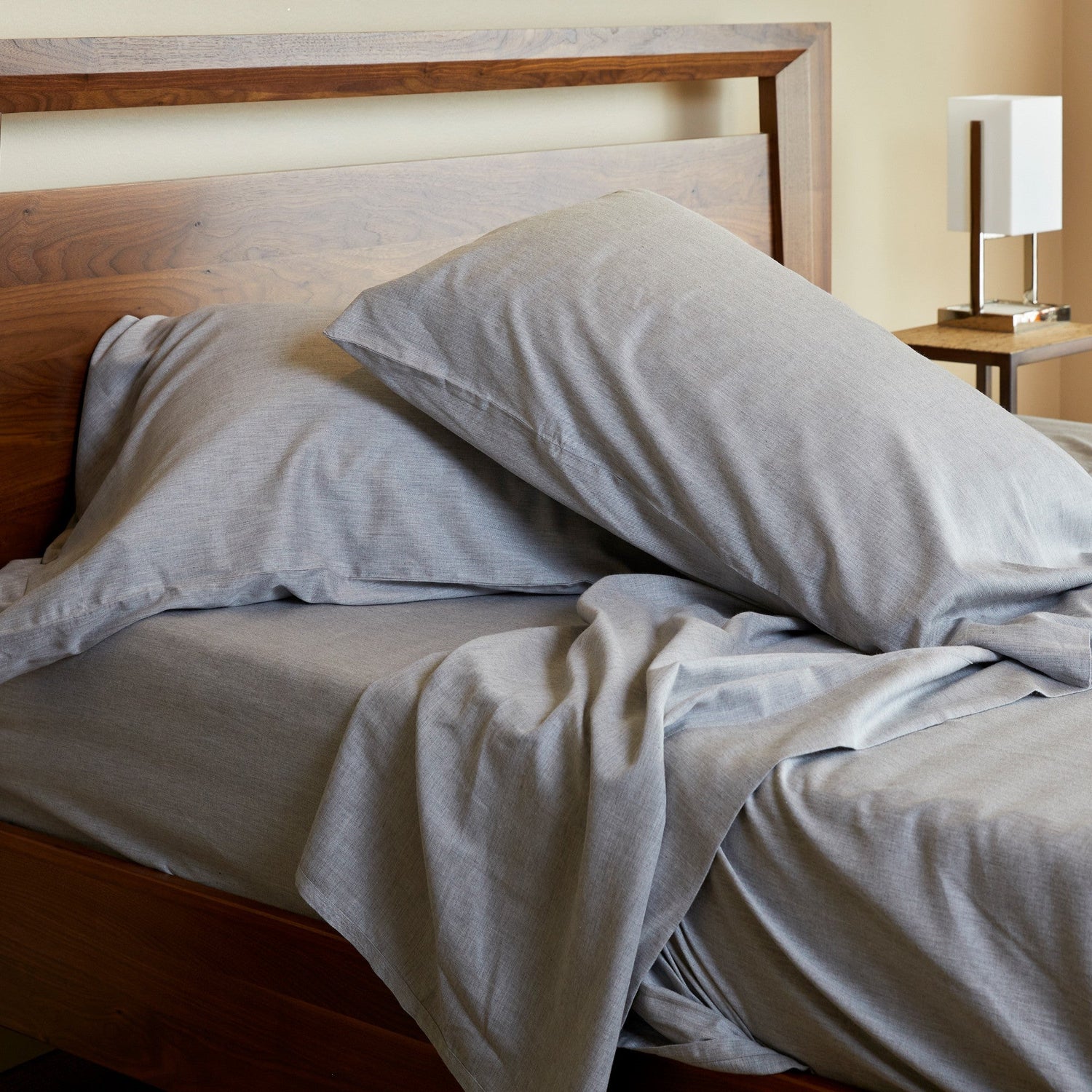 Bamboo Cotton Bed Sheets - Silver