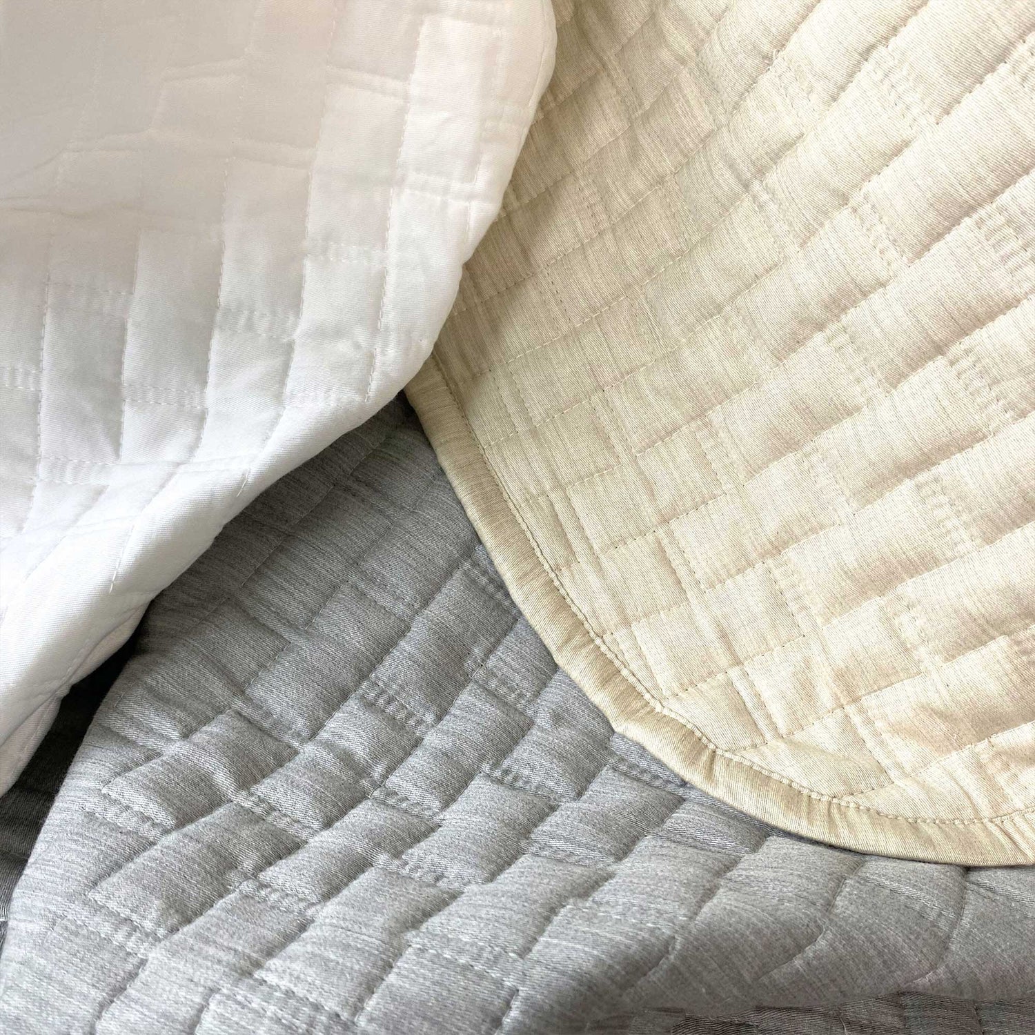 Bamboo Cotton Quilted Coverlet - Sand