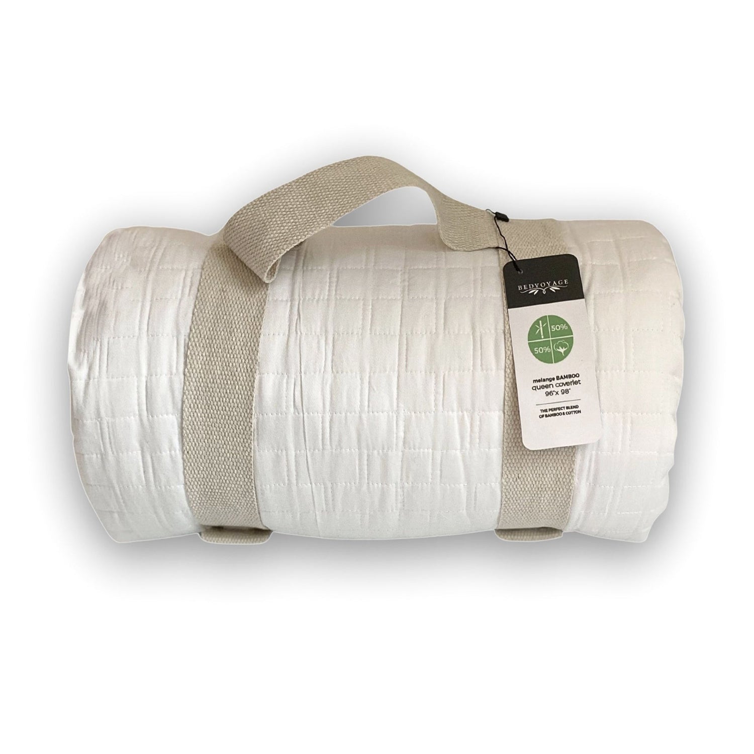 Bamboo Cotton Quilted Coverlet - Snow