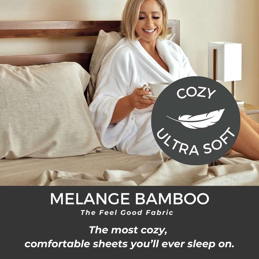 Bamboo Cotton Bed Sheets - Sand