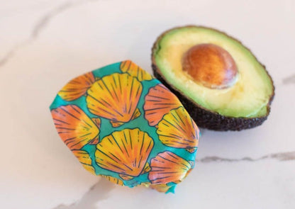 Beeswax Food Wrap - Sunrise Shell Print