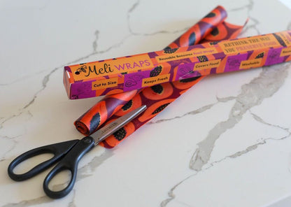 Beeswax Wrap Bulk Roll - Purple Papaya Print