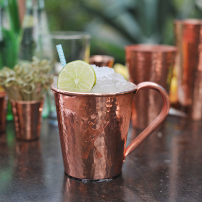 Solid Copper Mule Mug, Copper Handle, 18 oz