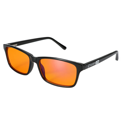 Night-time Rectangular Blue Light Blocking Glasses - Black