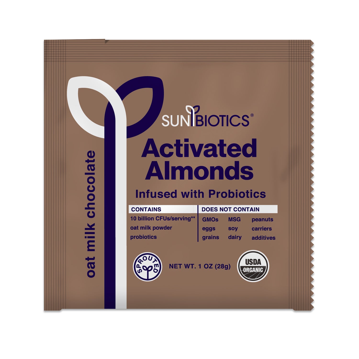 Sunbiotics Activated Almonds: Oat Milk Chocolate 1 oz (28g)