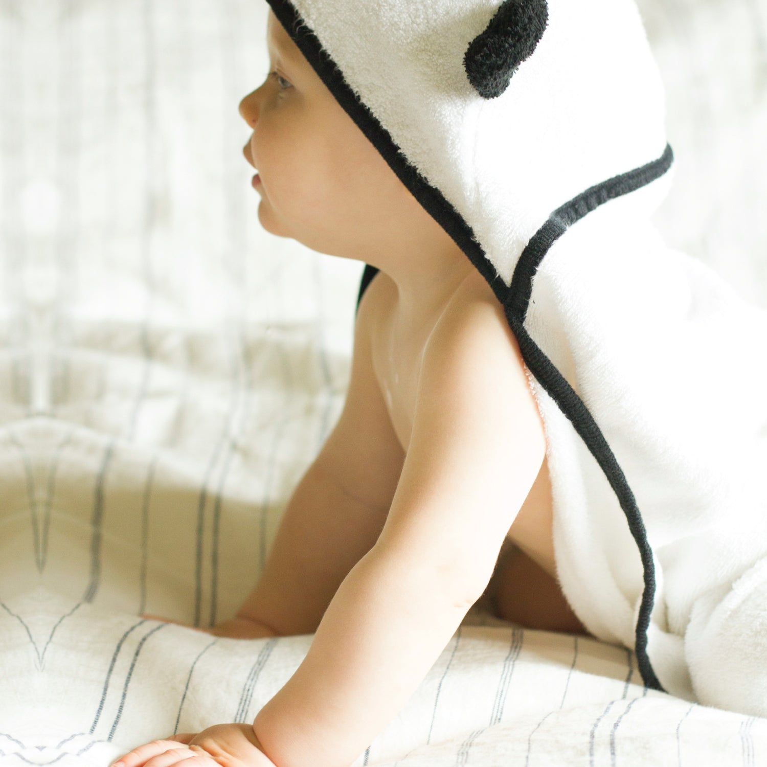 Panda Baby Bath Essentials 8pc Baby Gift Set - White/Black - Final Sale/No Returns