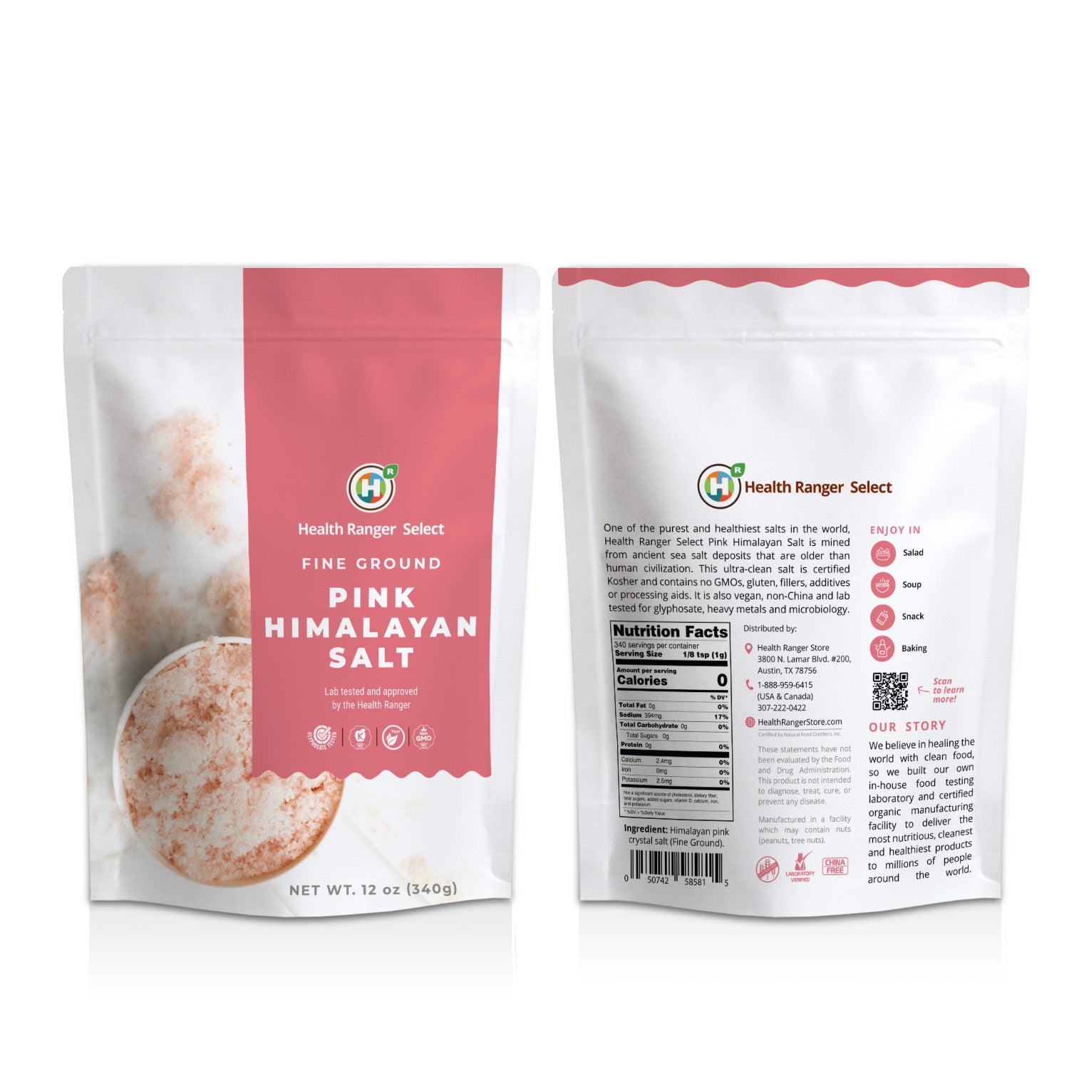 Pink Himalayan Salt Fine Ground 12 oz (340 g)