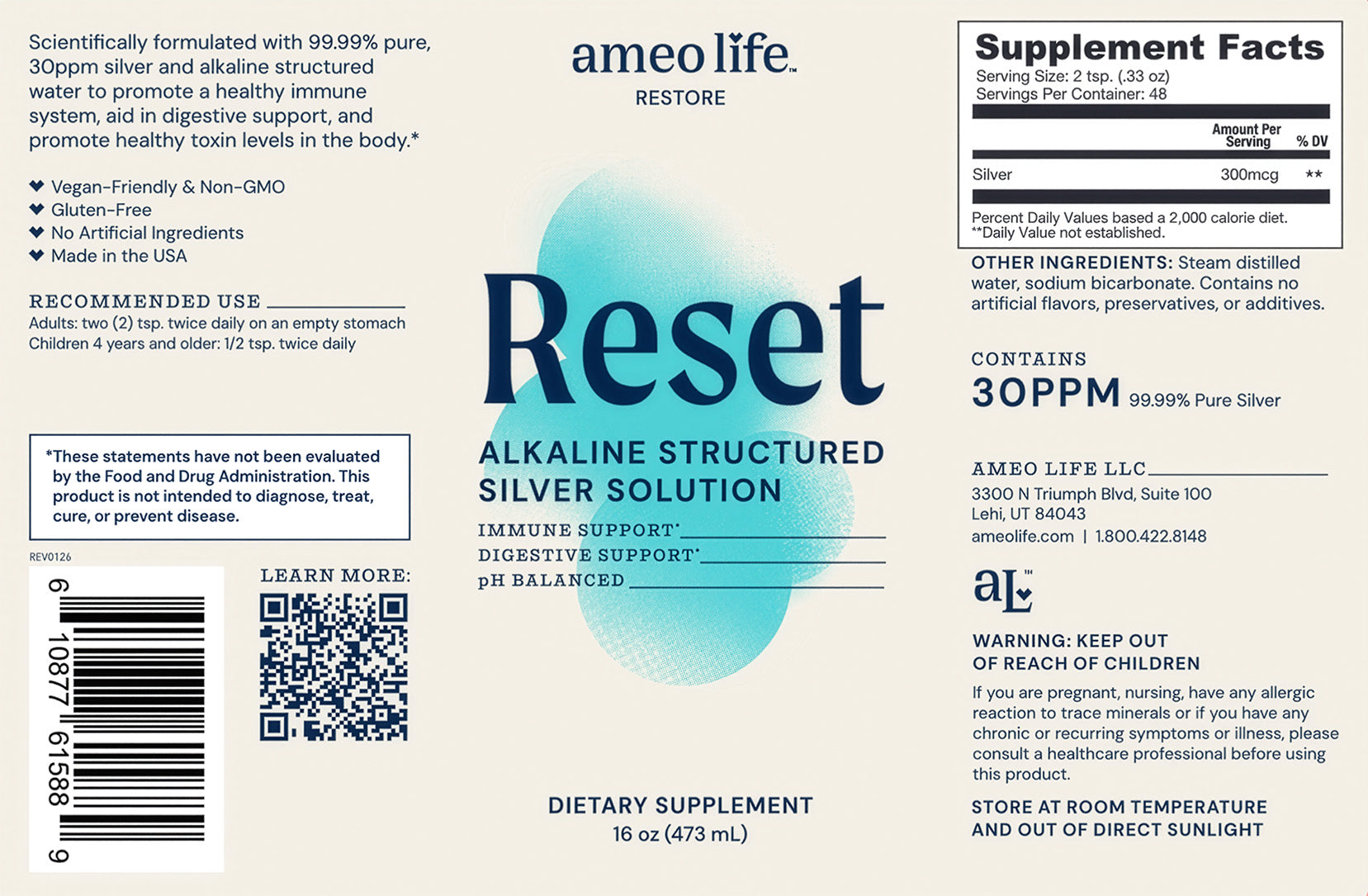 Reset Alkaline Silver Solution 16 oz (473ml)