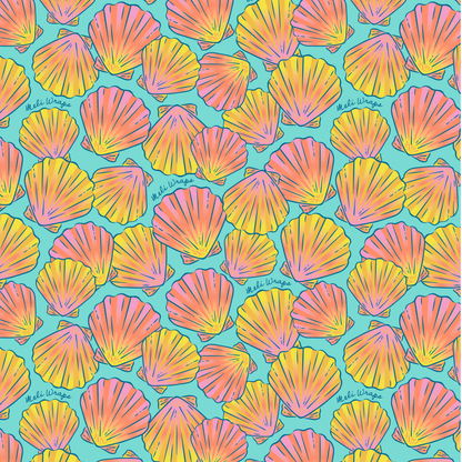 Beeswax Wrap Bulk Roll - Shells Print