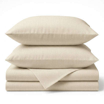 Bamboo Cotton Bed Sheets - Sand