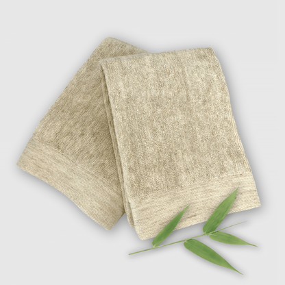 Bamboo Cotton Hand Towel 2pc Set – Sand