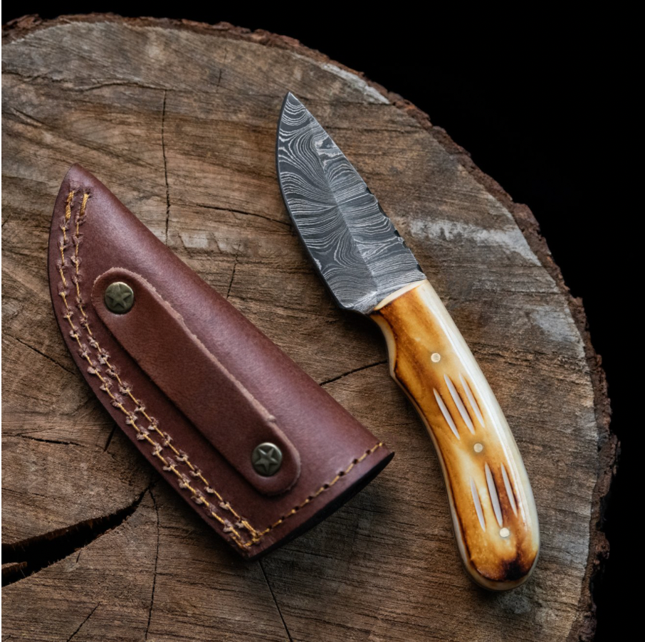 Damascus Blaze Neck Knife - Titan TD-200