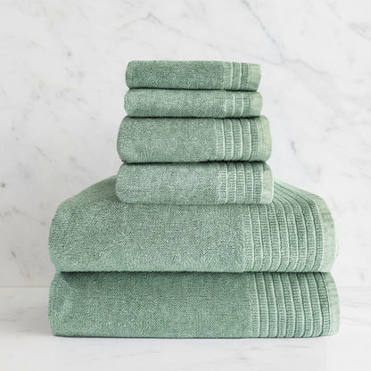Bamboo 6 Piece Spa Towel Set – Seaglass