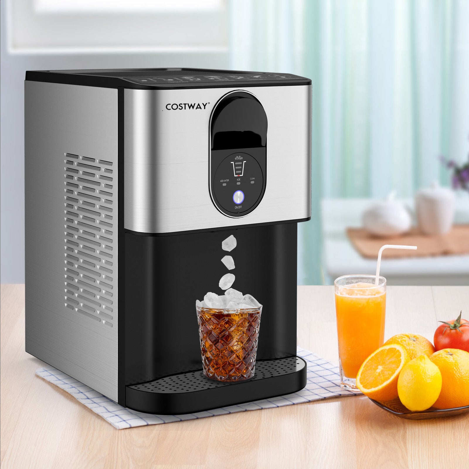 Self Dispensing Nugget Ice Maker Countertop with Soft Chewable Pellet ...