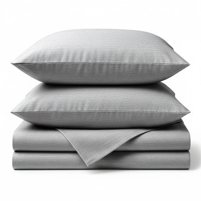 Bamboo Cotton Bed Sheets - Silver