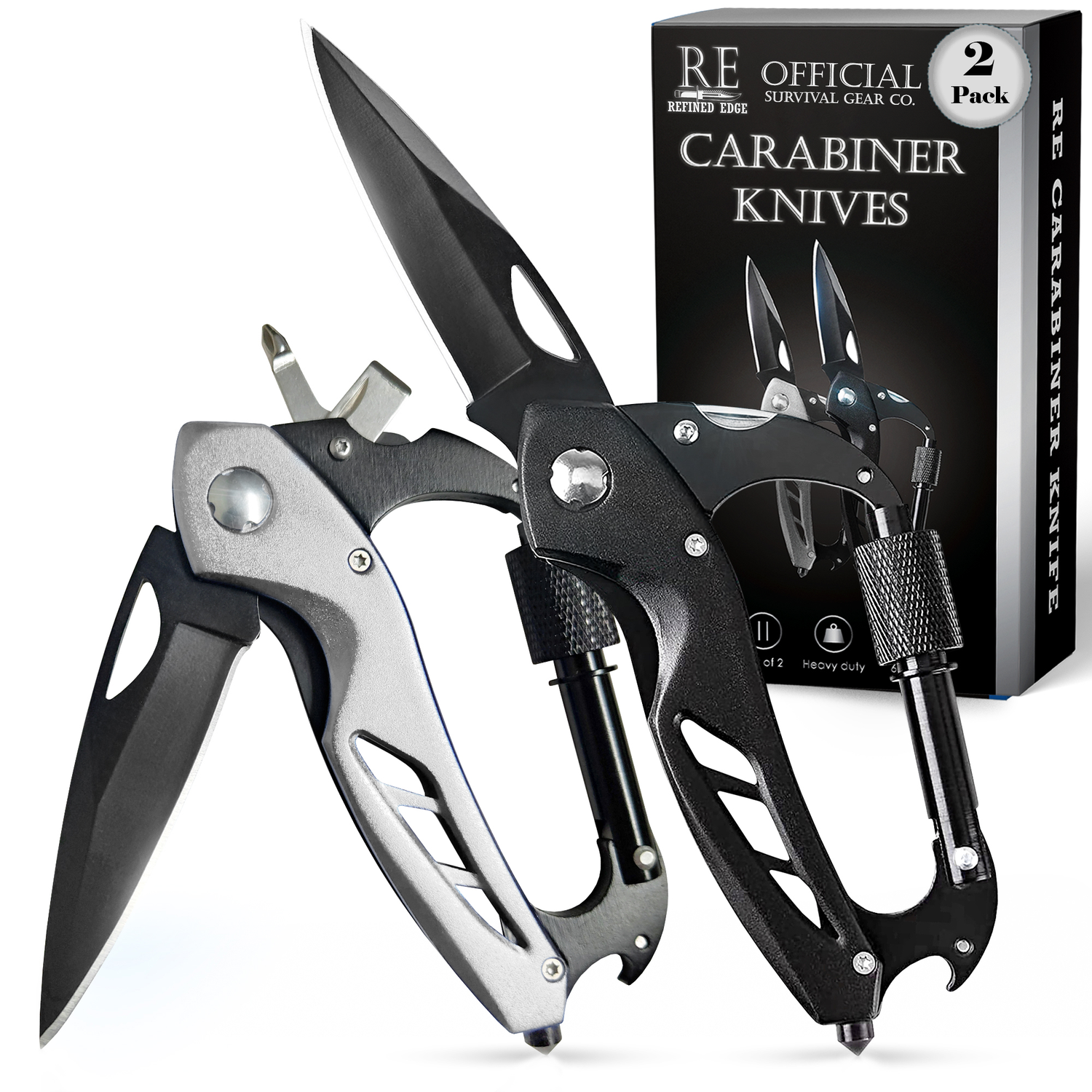 2-Pack Carabiner Knives