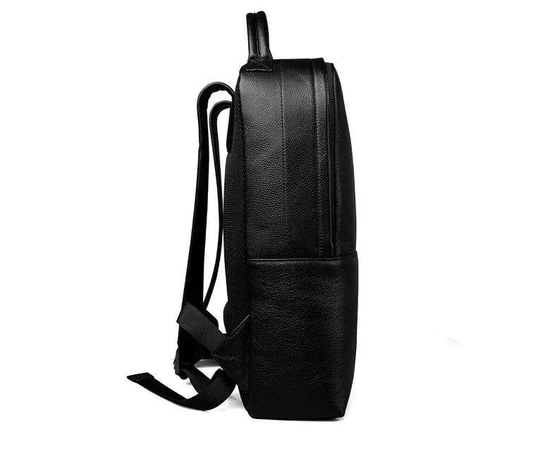 Skald Black Pebbled Leather Backpack | Slim Black Leather Backpack