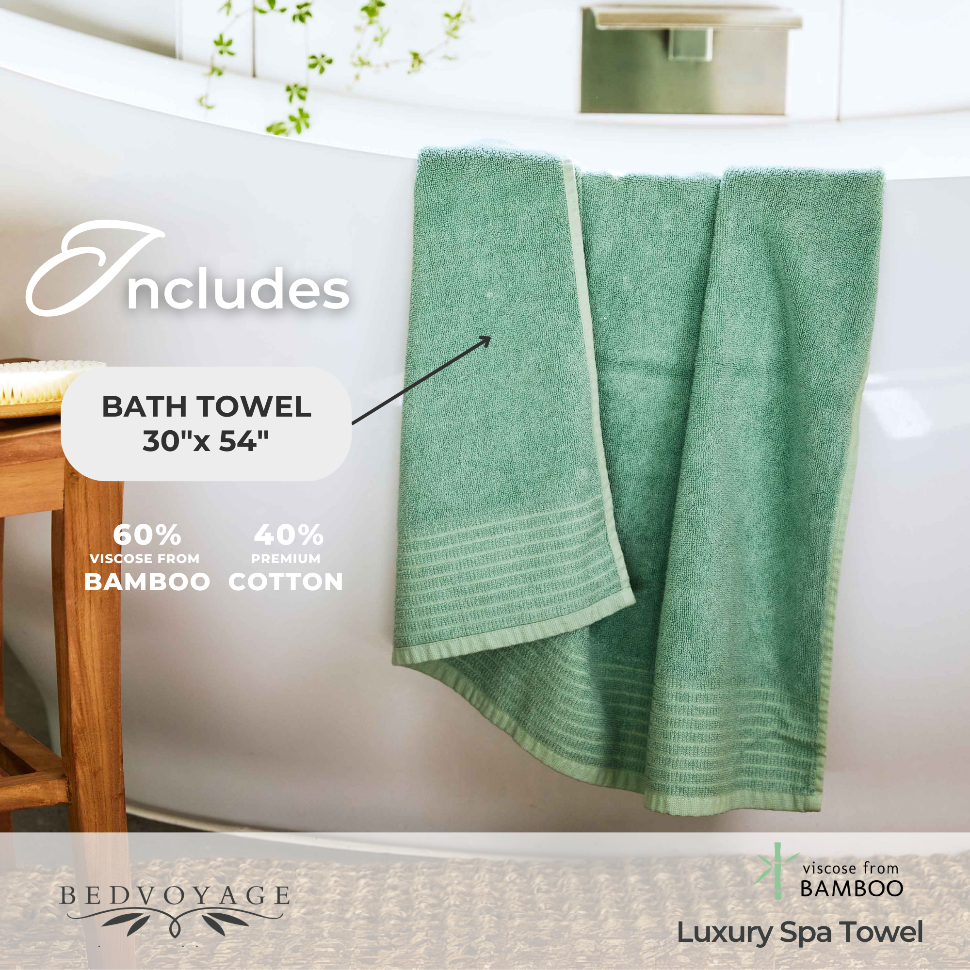 Bamboo Spa Bath Towel – Seaglass