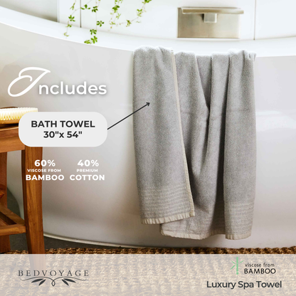 Bamboo Spa Bath Towel – Stone