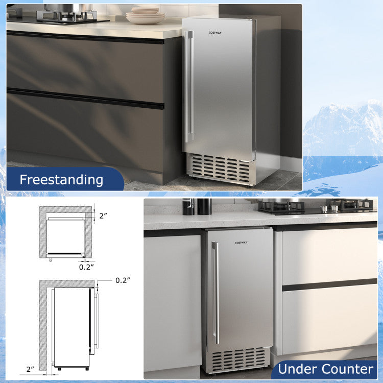 Under Counter Nugget Ice Maker with Timer &amp; Self-Cleaning