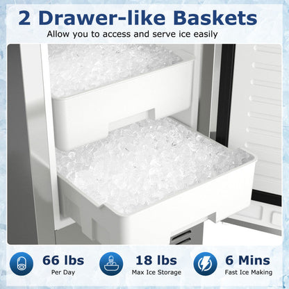 Under Counter Nugget Ice Maker with Timer &amp; Self-Cleaning