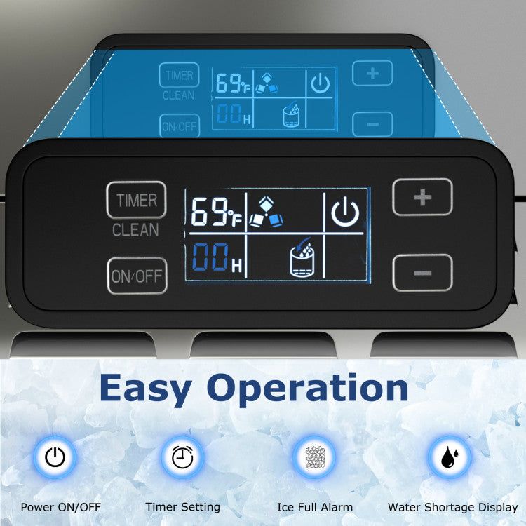 Under Counter Nugget Ice Maker with Timer &amp; Self-Cleaning