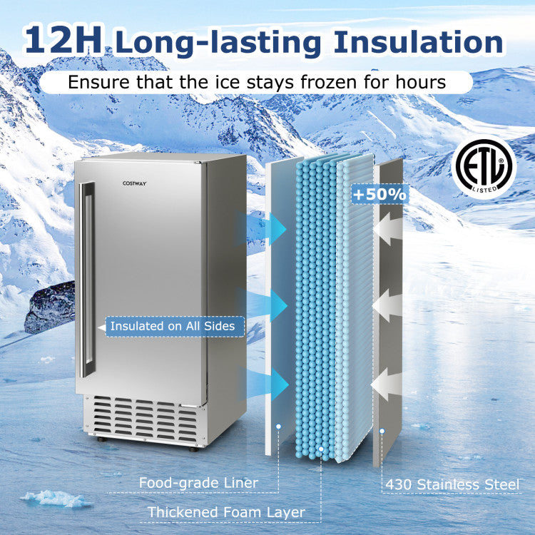 Under Counter Nugget Ice Maker with Timer &amp; Self-Cleaning