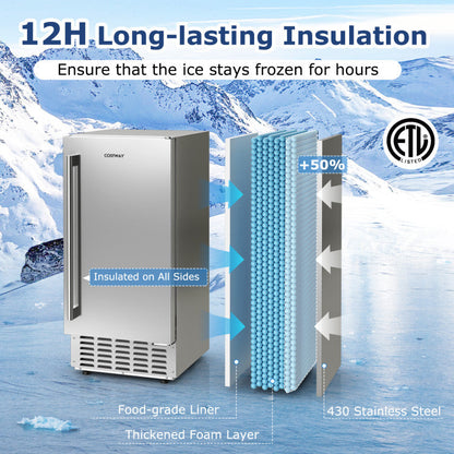 Under Counter Nugget Ice Maker with Timer &amp; Self-Cleaning