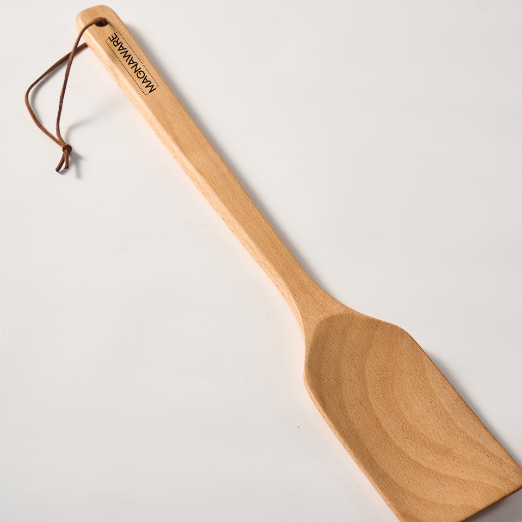 Extra Long Wooden Spatula - 18-inch Heavy Duty Stir Paddle for Cooking in Big Pots &amp; Wall Décor - Solid Natural Hard Wood Large Spatula.