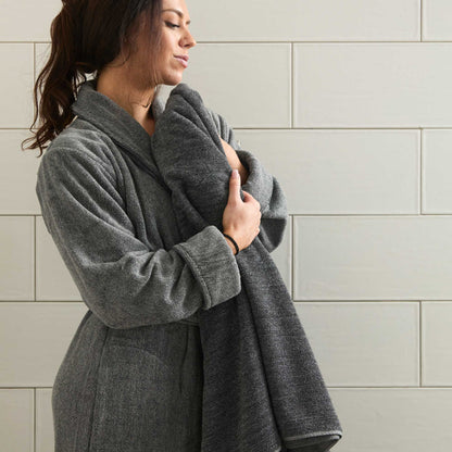 Melange Bamboo Cotton Bath Sheet / Beach Towel - Charcoal