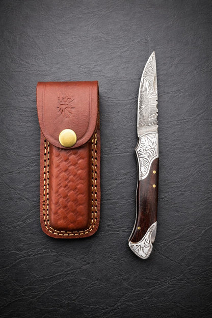 Titan Ironcrest Damascus Folding Knife - TF-005W