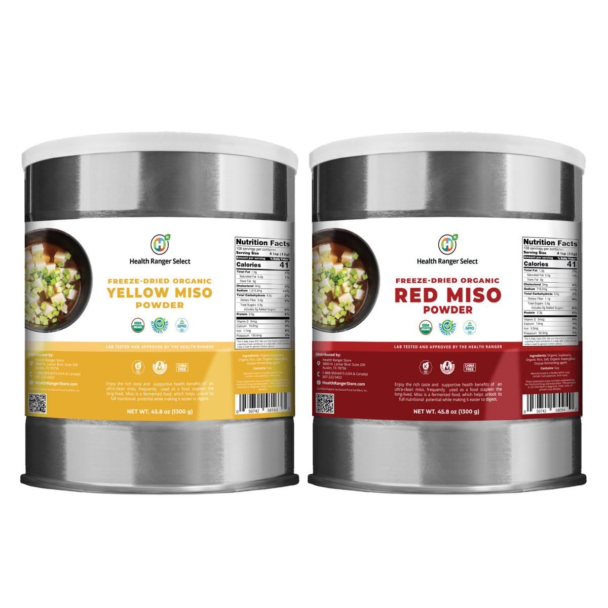 Misol Powder Freeze Dried Organic Red and Yellow Miso Powder #10 can (2-Pack ...