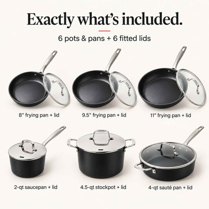 Ceramic Nonstick Cookware Set, 12-Piece