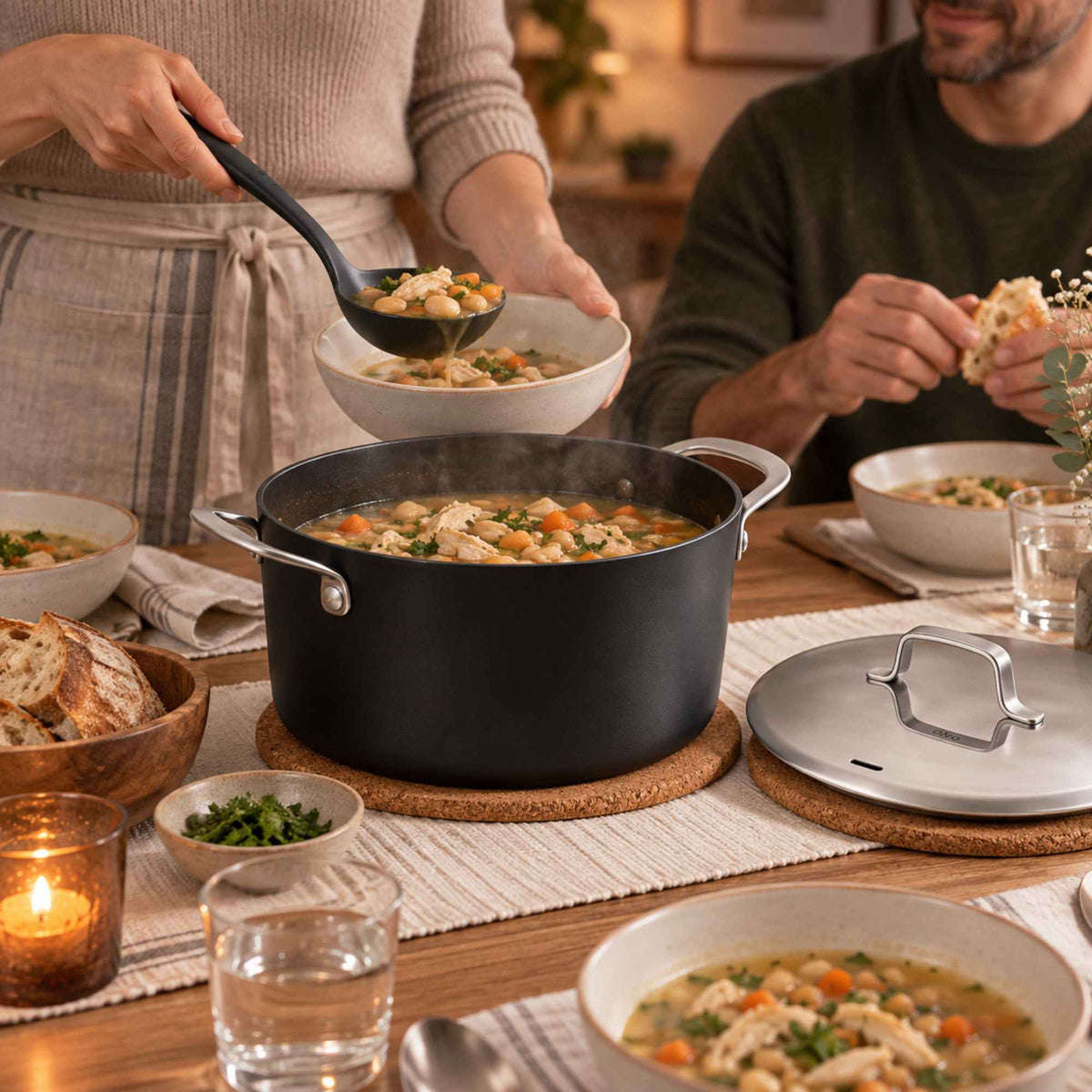 Ceramic Nonstick Stock Pot with Lid, 4.5-Qt