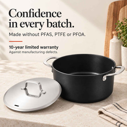 Ceramic Nonstick Stock Pot with Lid, 4.5-Qt