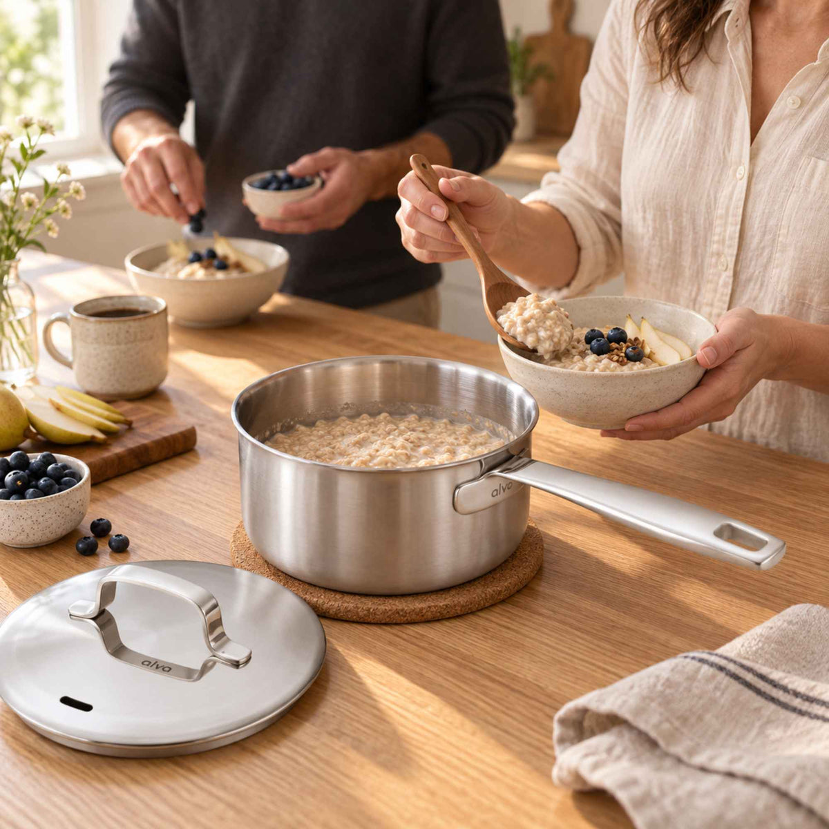 5-Ply Stainless Steel Saucepan with Lid