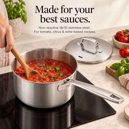 5-Ply Stainless Steel Saucepan with Lid