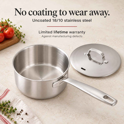 5-Ply Stainless Steel Saucepan with Lid