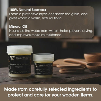 Beeswax Wood Finish – Natural Wood Conditioner for Tool Handles &amp; Carving Projects