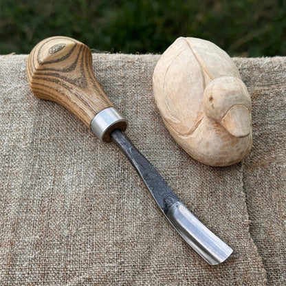 Bent Carving Gouge with Palm Handle – 8 mm / 12 mm (0.31 / 0.47 inches)
