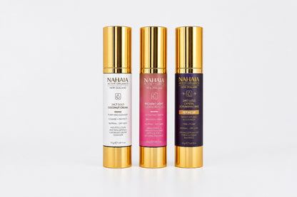 TRI-RANGE 3 PACK - Bundle 1  24ct Gold Coconut Cream, Premium Radiant Light, Schumann Pep Me Up