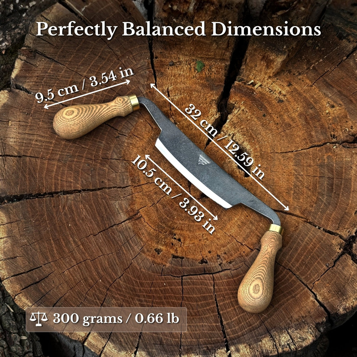 Curved Draw Knife (Push/Pull Shave), 10.5 cm (4.1 inch) Cutting Edge
