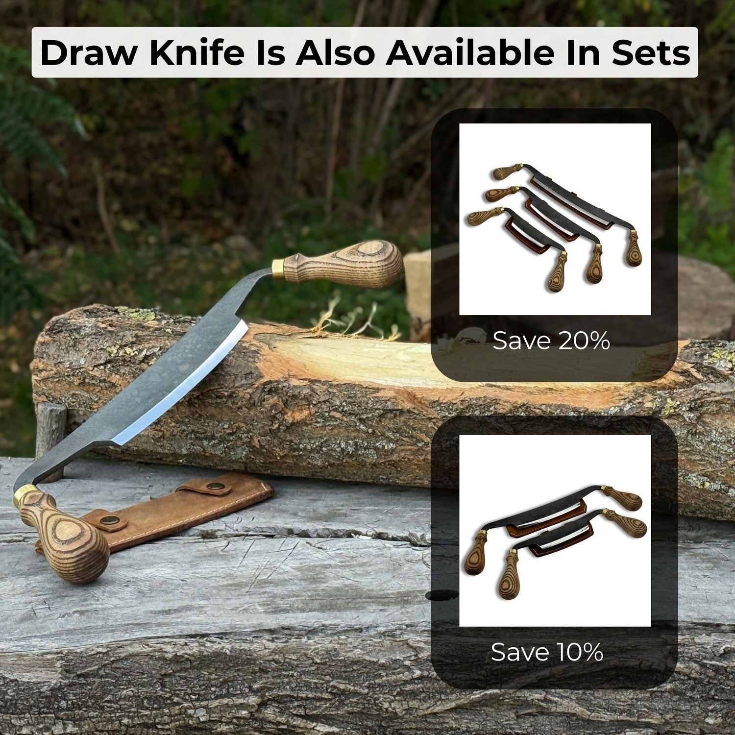 Curved Draw Knife (Push/Pull Shave), 14.5 cm (5.7 inch) Cutting Edge