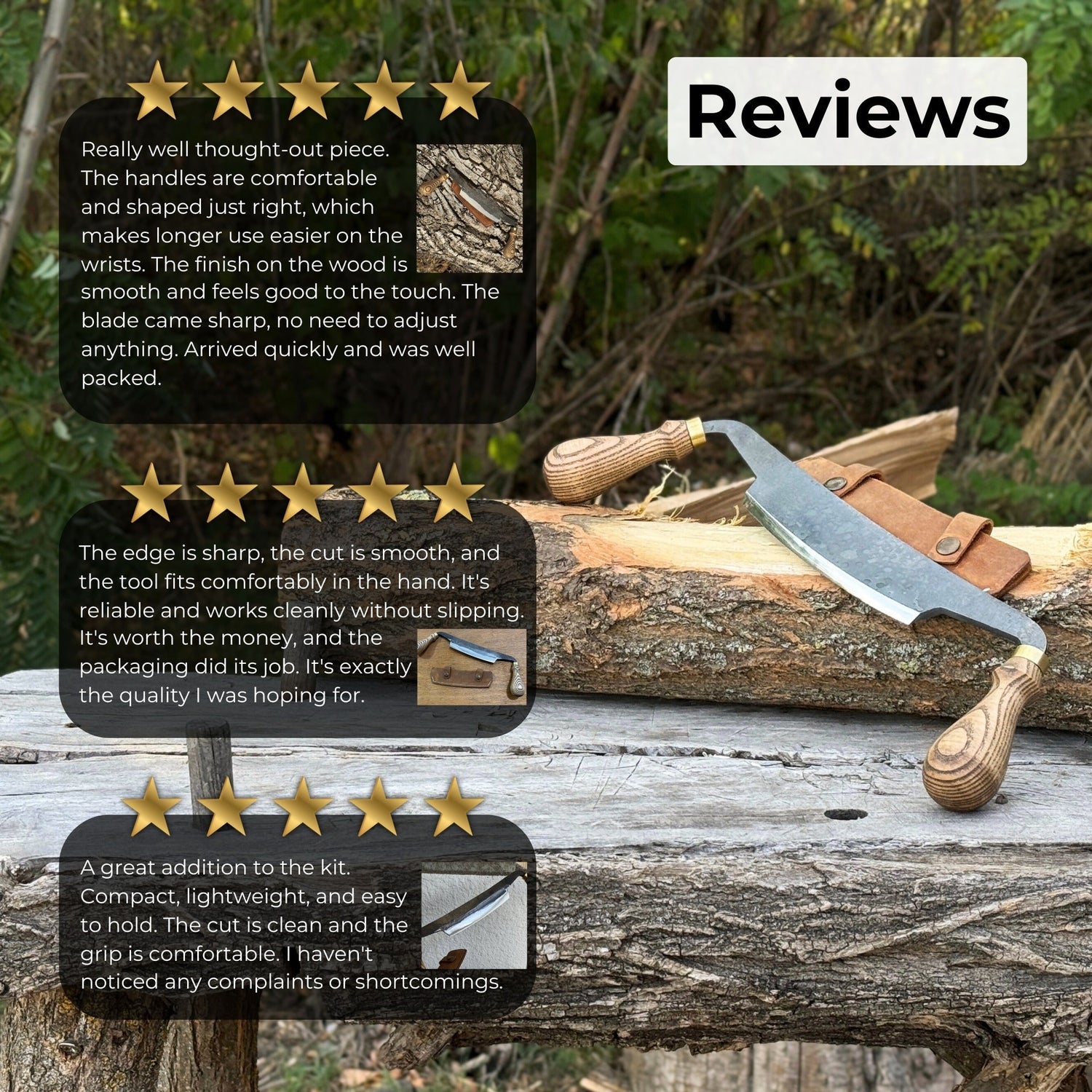 Curved Draw Knife (Push/Pull Shave), 14.5 cm (5.7 inch) Cutting Edge