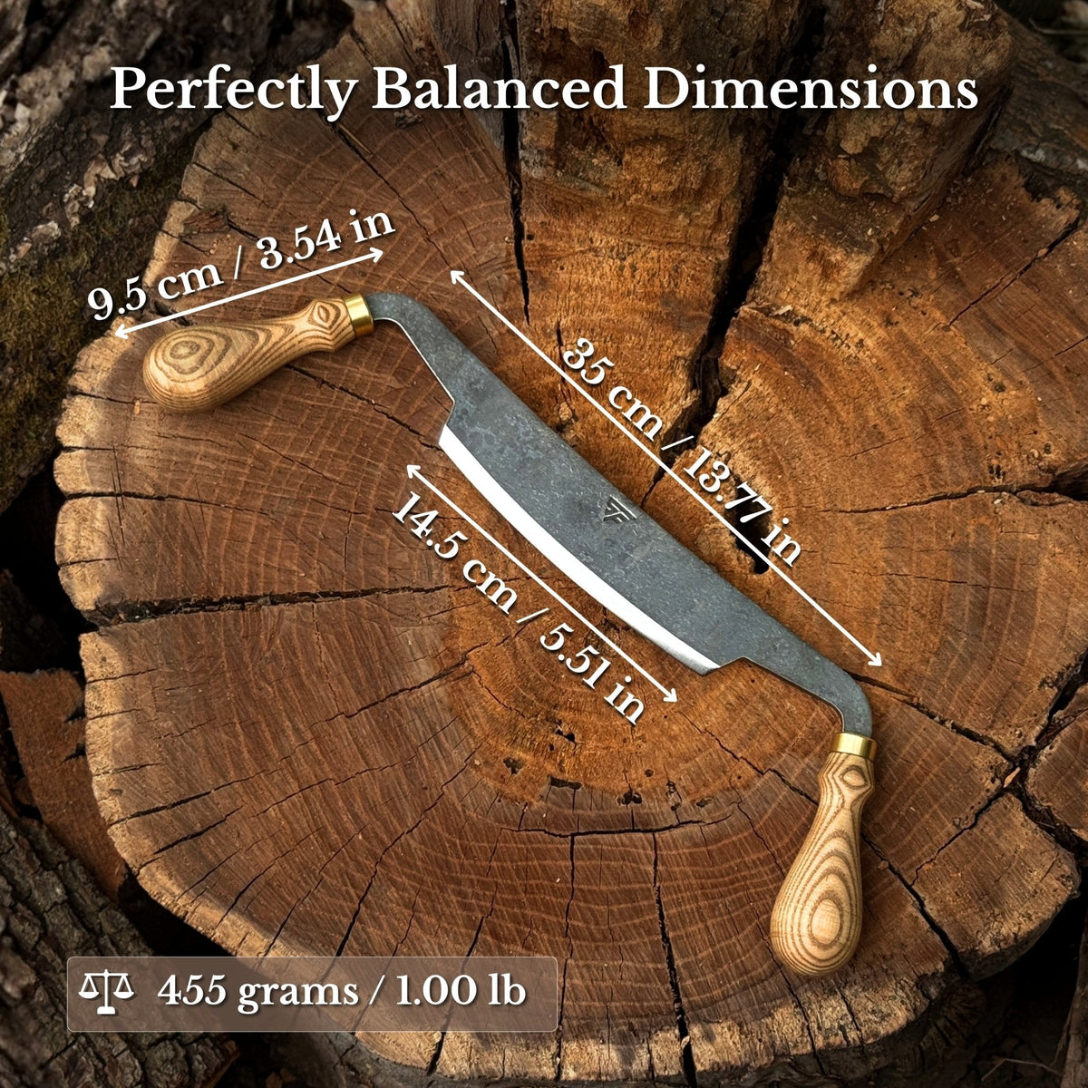 Curved Draw Knife (Push/Pull Shave), 14.5 cm (5.7 inch) Cutting Edge