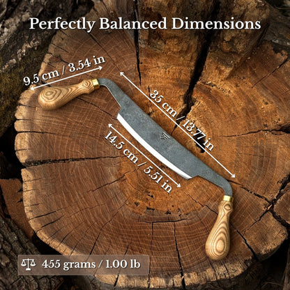 Curved Draw Knife (Push/Pull Shave), 14.5 cm (5.7 inch) Cutting Edge