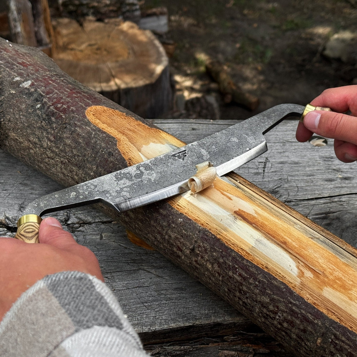 Curved Draw Knife (Push/Pull Shave), 14.5 cm (5.7 inch) Cutting Edge