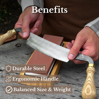 Curved Draw Knife (Push/Pull Shave), 14.5 cm (5.7 inch) Cutting Edge