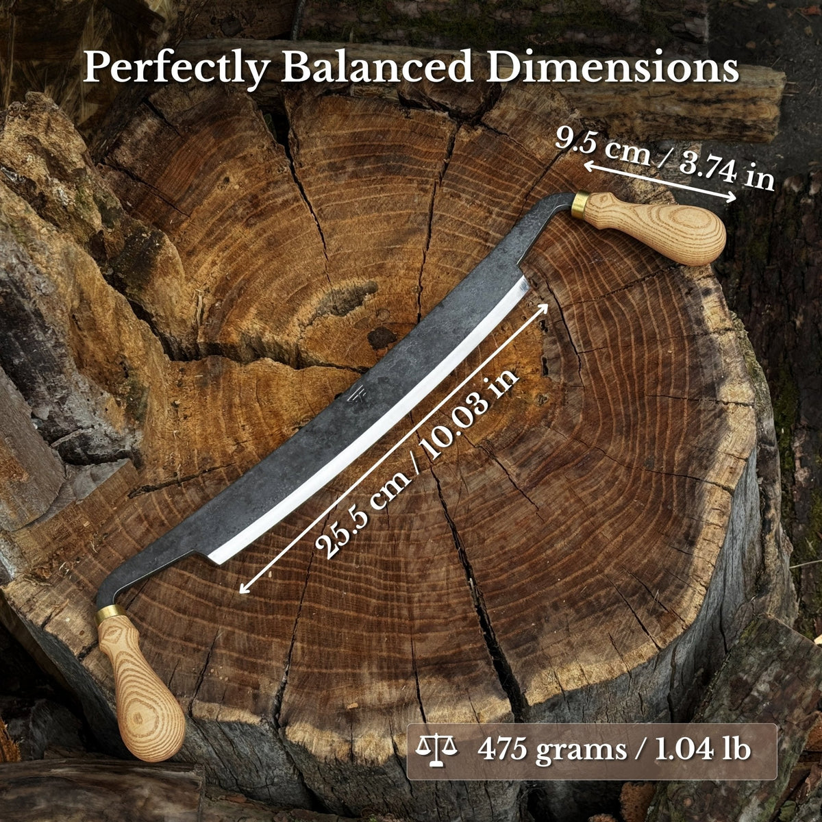Curved Draw Knife (Push/Pull Shave), 25.5 cm (10 inch) Cutting Edge