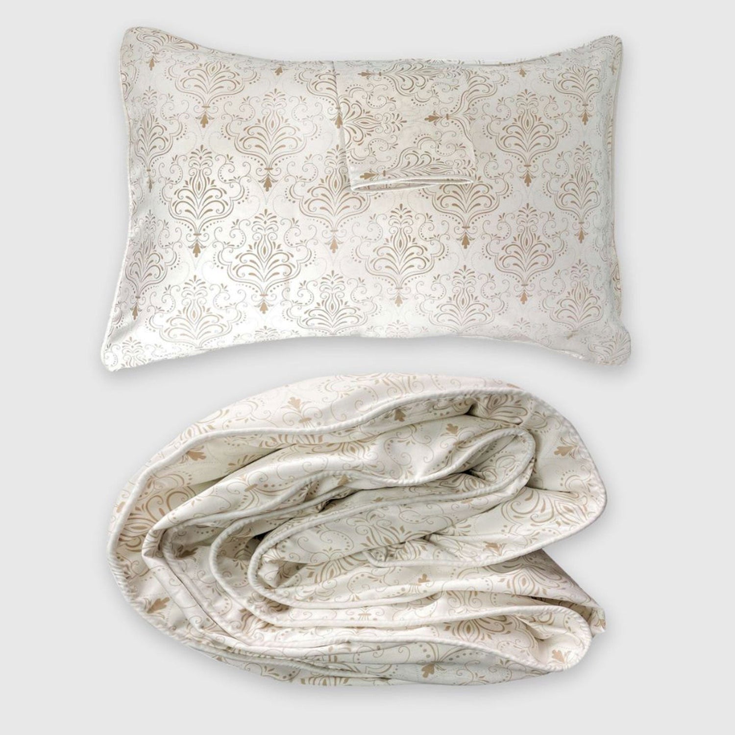 Bamboo Duvet Cover with Shams 3 Piece Set - Damask